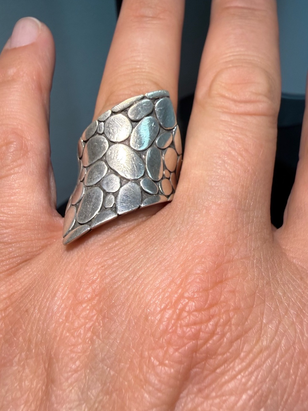 John Hardy Kali Asymmetrical Sterling Silver Size 8 Ring